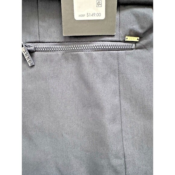 DKNY Women's Petite One-Button Blazer Cotton Zip-Pockets Formal Jacket Navy 4P - Picture 9 of 13